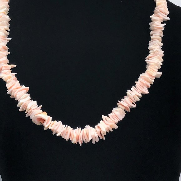 Bracelet Necklace Set Lot Luhuanus Shell Chips Orange Pink Beach Island Surfer - Picture 6 of 11